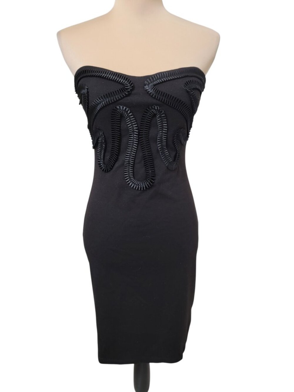 Kardashian Kollection Size M Black Strapless Bodycon Mini Dress